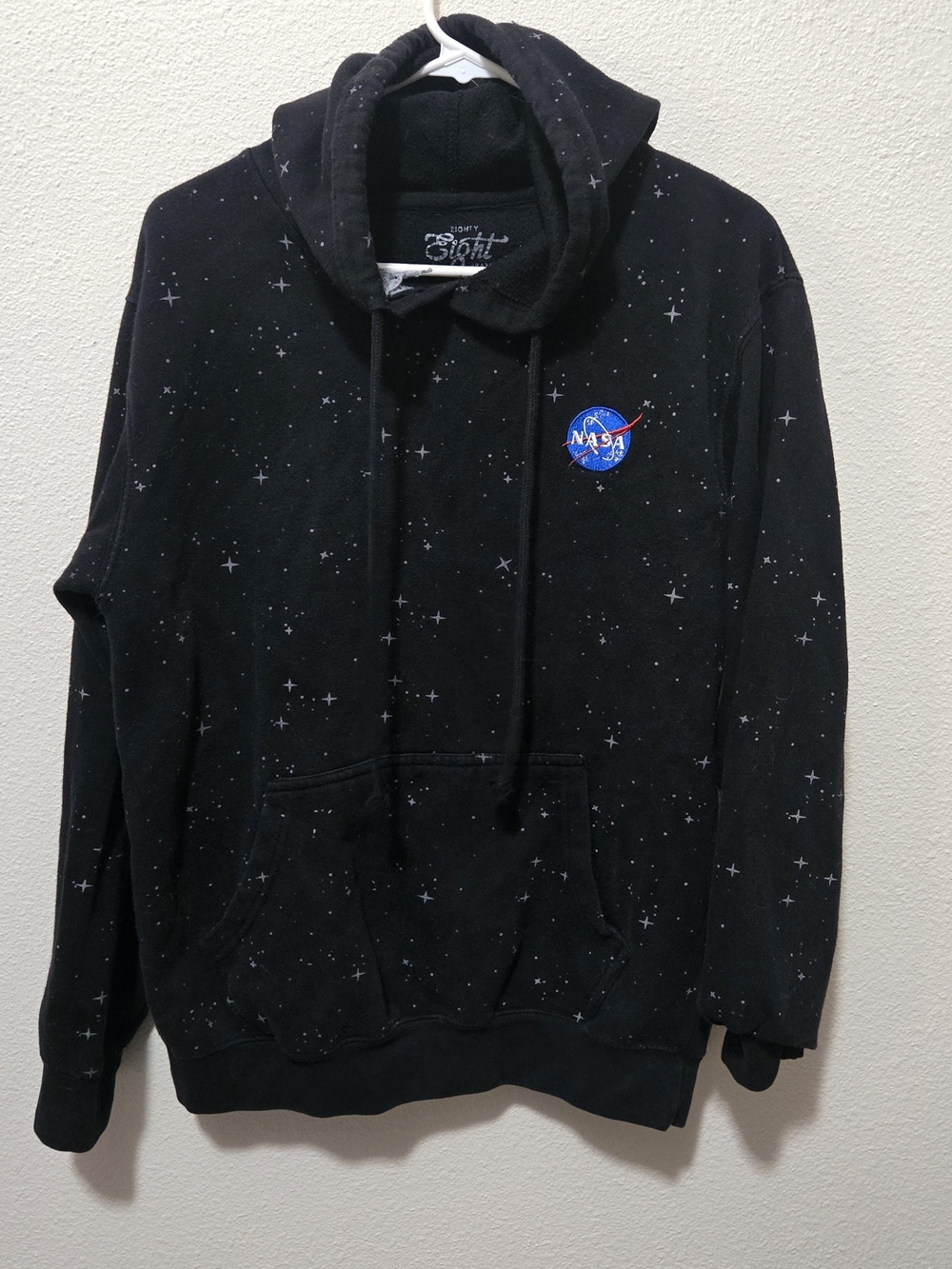 Eighty Eight Black NASA Patch Star-Print Pullover Hoodie